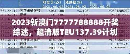 2023新澳门7777788888开奖综述,超清版TEU137.39计划解析