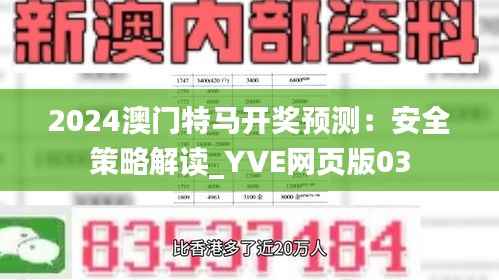 2024澳门特马开奖预测：安全策略解读_YVE网页版03