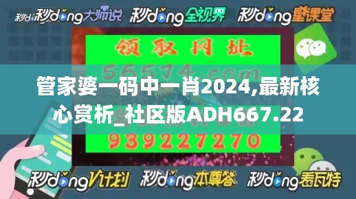 管家婆一码中一肖2024,最新核心赏析_社区版ADH667.22