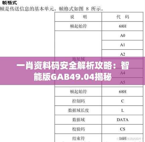 一肖资料码安全解析攻略:智能版GAB49.04揭秘