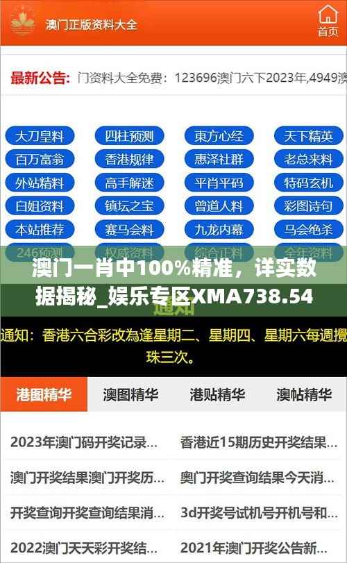 澳门一肖中100%精准,详实数据揭秘_娱乐专区XMA738.54