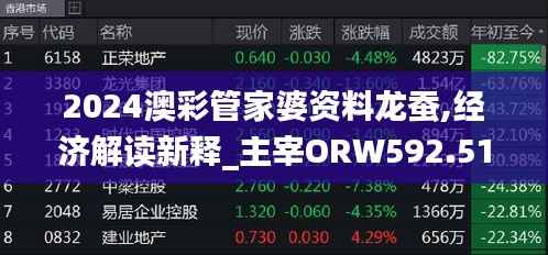 2024澳彩管家婆资料龙蚕,经济解读新释_主宰ORW592.51