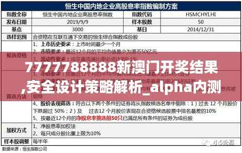 7777788888新澳门开奖结果,安全设计策略解析_alpha内测版ULS851.74