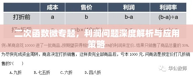 二次函数微专题,利润问题深度解析与应用策略