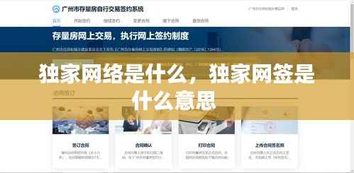 独家网络是什么,独家网签是什么意思