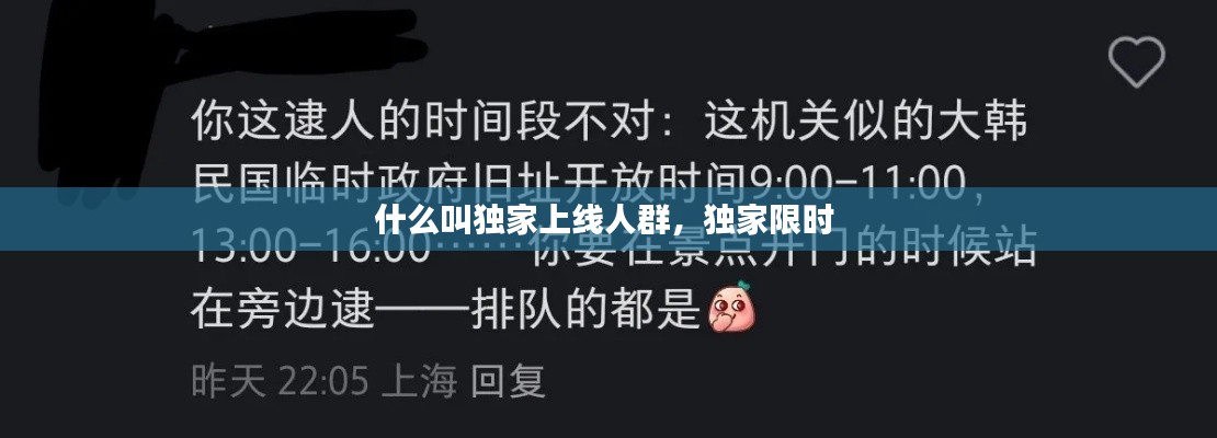 什么叫独家上线人群,独家限时