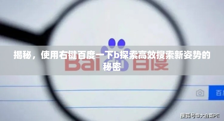 揭秘,使用右键百度一下b探索高效搜索新姿势的秘密