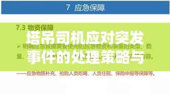 塔吊司机应对突发事件的处理策略与实战指南